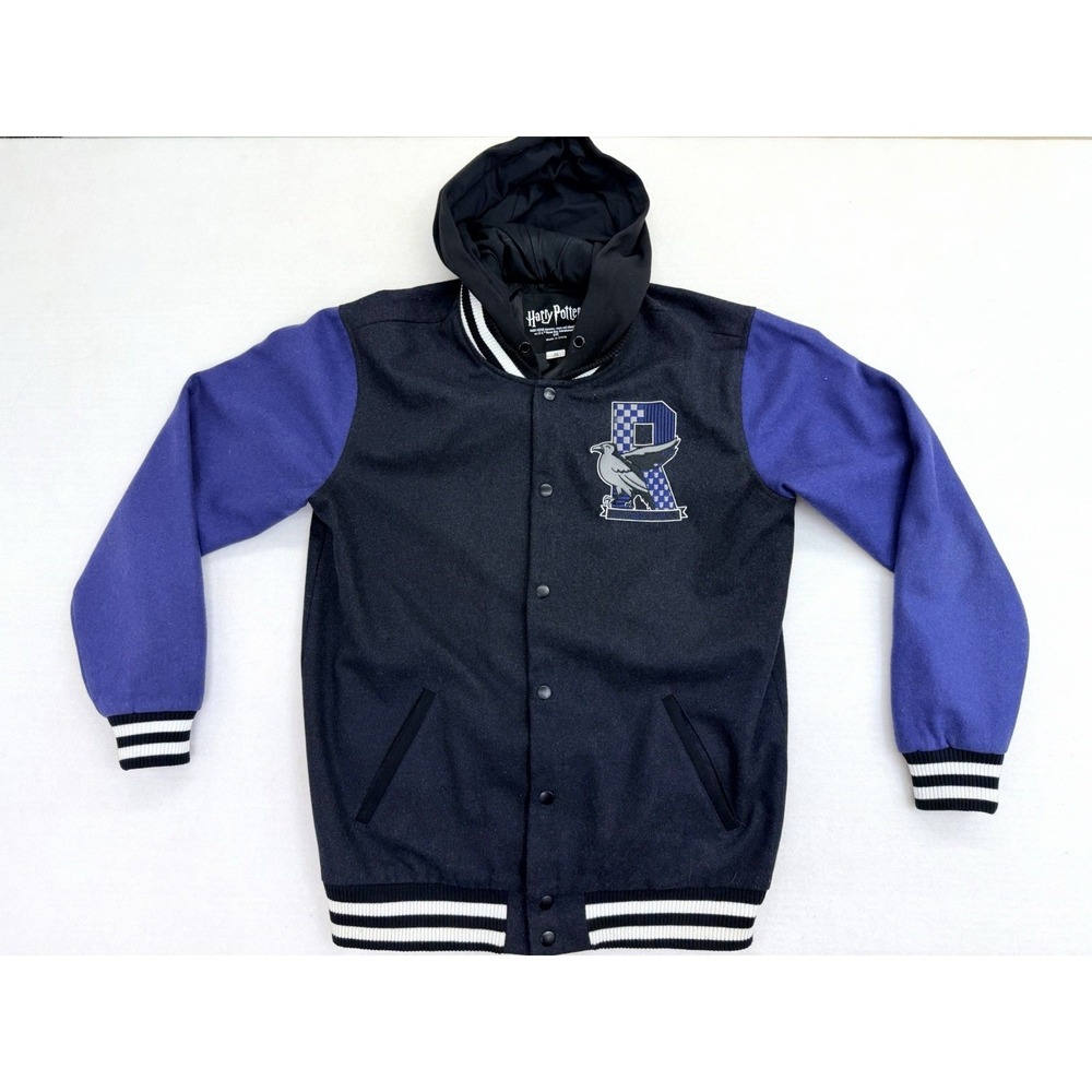 Harry Potter Ravenclaw Letterman Varsity Jacket - Small - Hooded Wool Blend